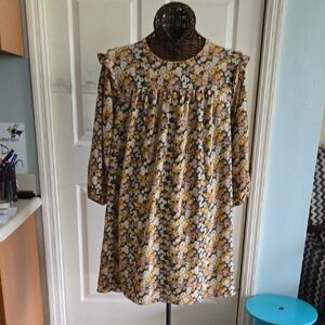 BCBGeneration Floral Smock  Dress in Yellow and Black